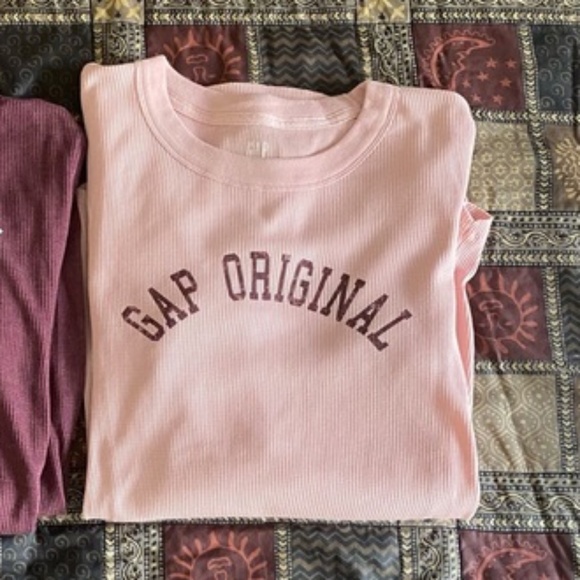 NEW Gap Original Pink Waffle Thermal Knit Blouse Top - Picture 3 of 7
